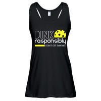 Funny Pickleball Player Dink Responsibly Don't Get Smashed Ladies Essential Flowy Tank