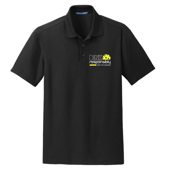 Funny Pickleball Player Dink Responsibly Don't Get Smashed Dry Zone Grid Polo