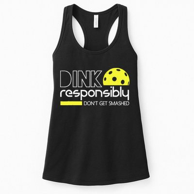 Funny Pickleball Player Dink Responsibly Don't Get Smashed Womens Tank Top