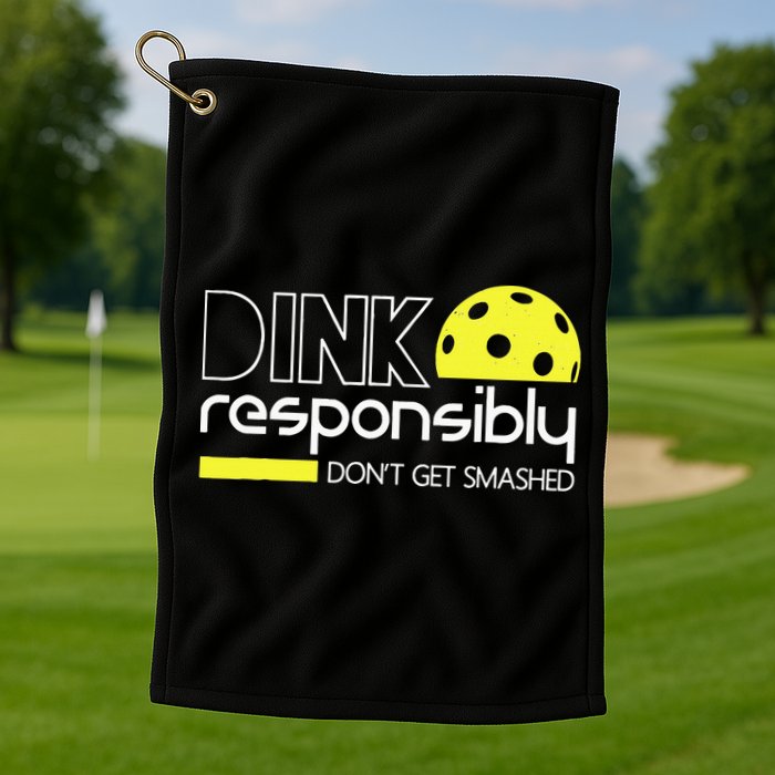 Funny Pickleball Player Dink Responsibly Don't Get Smashed Golf Towel