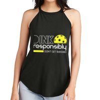Funny Pickleball Player Dink Responsibly Don't Get Smashed Women's Perfect Tri Rocker Tank