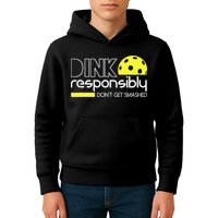 Funny Pickleball Player Dink Responsibly Don't Get Smashed Kids Hoodie