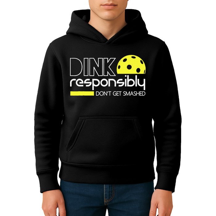 Funny Pickleball Player Dink Responsibly Don't Get Smashed Kids Hoodie