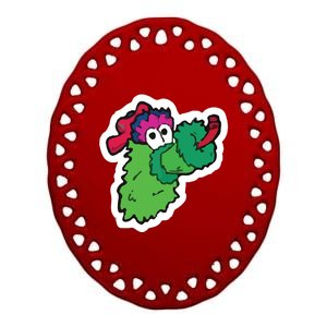 Funny Phanatic P Baseball Championship Ceramic Oval Ornament