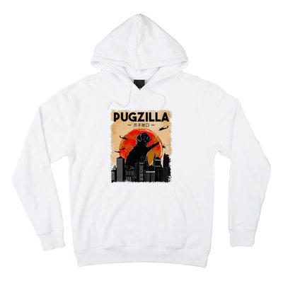 Funny Pug Pugzilla Funny Dog Pug Hoodie