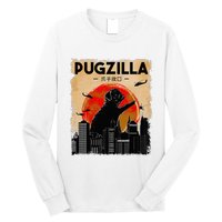 Funny Pug Pugzilla Funny Dog Pug Long Sleeve Shirt