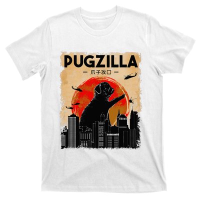 Funny Pug Pugzilla Funny Dog Pug T-Shirt