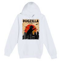 Funny Pug Pugzilla Funny Dog Pug Premium Pullover Hoodie