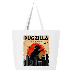 Funny Pug Pugzilla Funny Dog Pug 25L Jumbo Tote