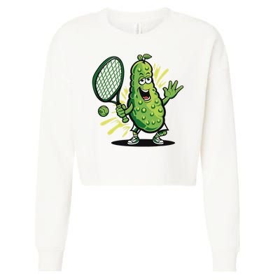 Funny Pickleball Player Paddleball Lover Cropped Pullover Crew