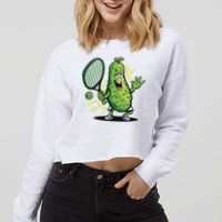 Funny Pickleball Player Paddleball Lover Cropped Pullover Crew