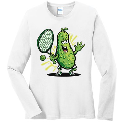 Funny Pickleball Player Paddleball Lover Ladies Long Sleeve Shirt
