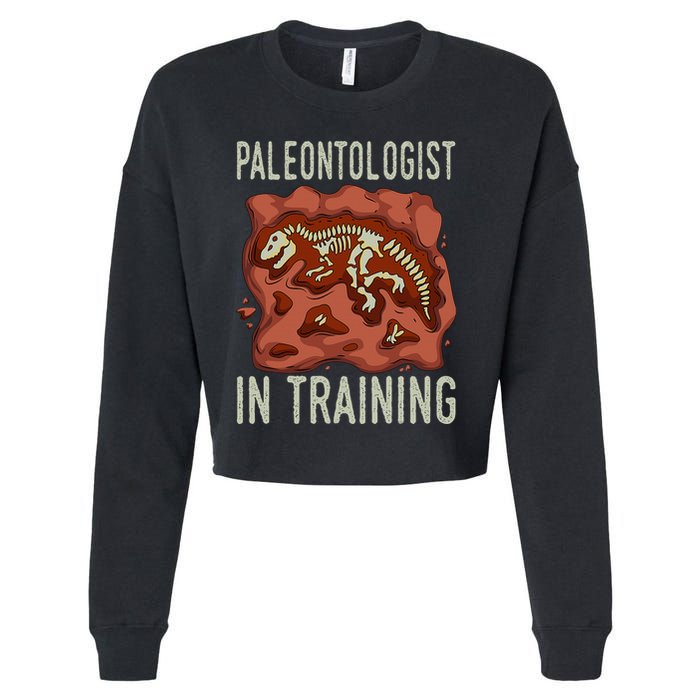 Future Paleontologist Paleontology Student Fossil Hunting Cropped Pullover Crew