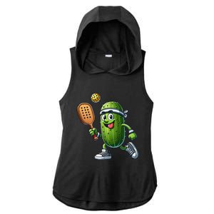 Funny Pickleball Player Paddleball Lover Ladies PosiCharge Tri-Blend Wicking Draft Hoodie Tank