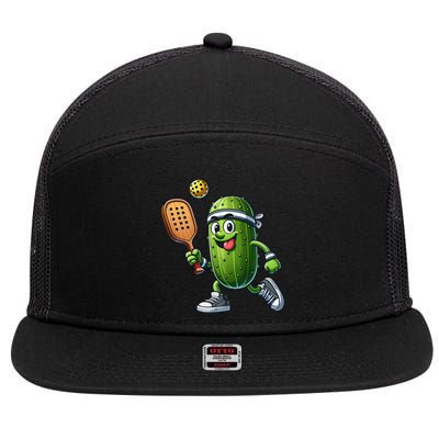 Funny Pickleball Player Paddleball Lover 7 Panel Mesh Trucker Snapback Hat