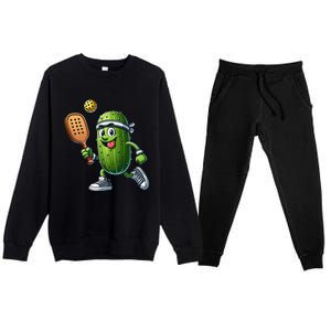 Funny Pickleball Player Paddleball Lover Premium Crewneck Sweatsuit Set