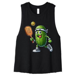 Funny Pickleball Player Paddleball Lover Women's Racerback Cropped Tank