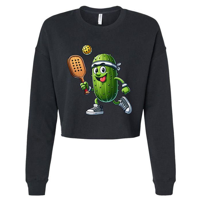 Funny Pickleball Player Paddleball Lover Cropped Pullover Crew