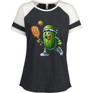 Funny Pickleball Player Paddleball Lover Enza Ladies Jersey Colorblock Tee