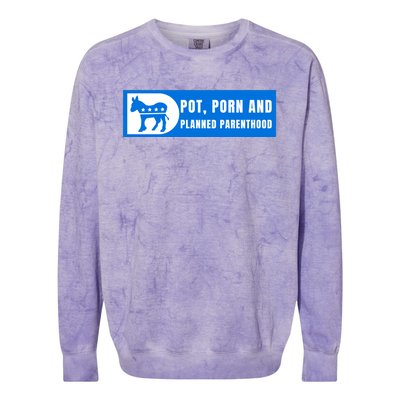 Funny Pot Porn Planned Parenthood Colorblast Crewneck Sweatshirt