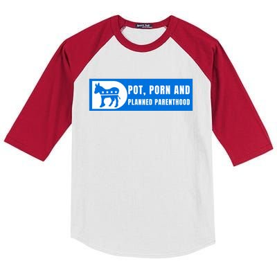 Funny Pot Porn Planned Parenthood Kids Colorblock Raglan Jersey