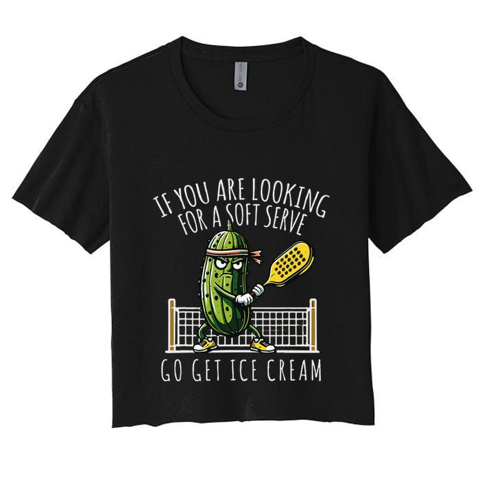 Funny Pickleball Player Paddleball Lover Gift Women's Crop Top Tee