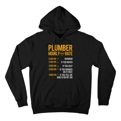 Funny Plumber Plumber Hourly Rate Plumber Hoodie