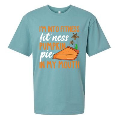 Fitness Pumpkin Pie In My Mouth Thanksgiving Day Gift Sueded Cloud Jersey T-Shirt