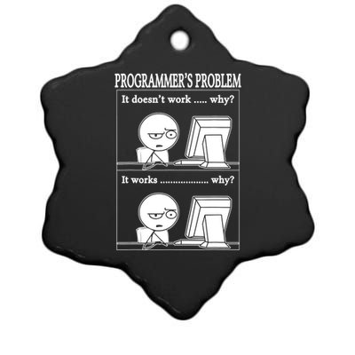 Funny Programmers Problem Fun Developer Gift Ceramic Star Ornament