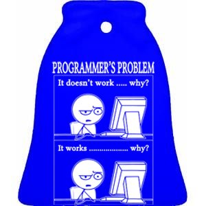 Funny Programmers Problem Fun Developer Gift Ceramic Bell Ornament