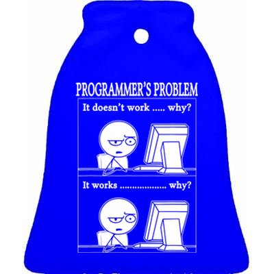 Funny Programmers Problem Fun Developer Gift Ceramic Bell Ornament