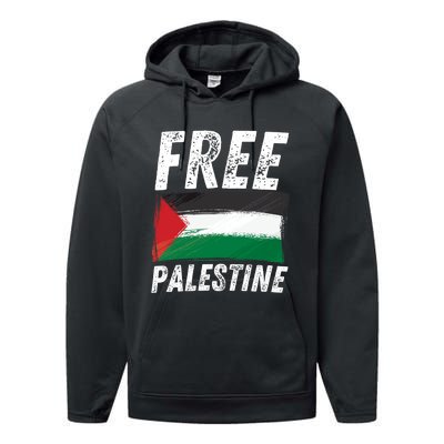 Free Palestine Palestine Flag Free Gaza Arabic Liberators Performance Fleece Hoodie