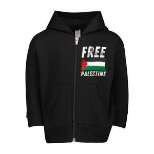 Free Palestine Palestine Flag Free Gaza Arabic Liberators Toddler Zip Fleece Hoodie