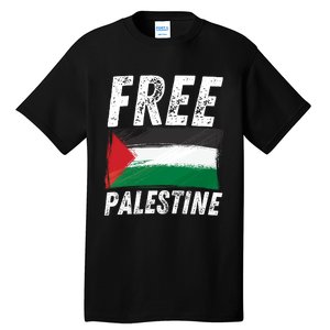 Free Palestine Palestine Flag Free Gaza Arabic Liberators Tall T-Shirt