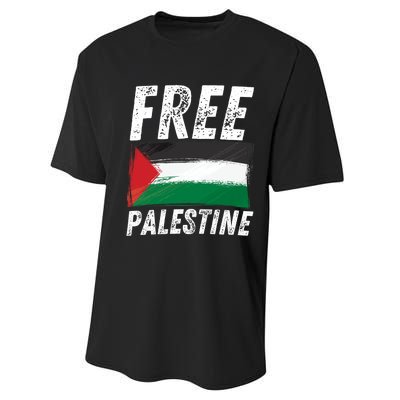 Free Palestine Palestine Flag Free Gaza Arabic Liberators Performance Sprint T-Shirt