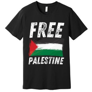 Free Palestine Palestine Flag Free Gaza Arabic Liberators Premium T-Shirt