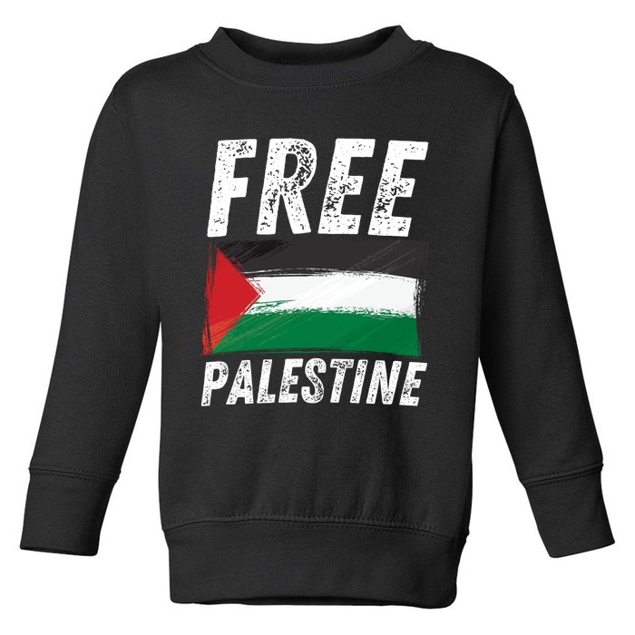 Free Palestine Palestine Flag Free Gaza Arabic Liberators Toddler Sweatshirt