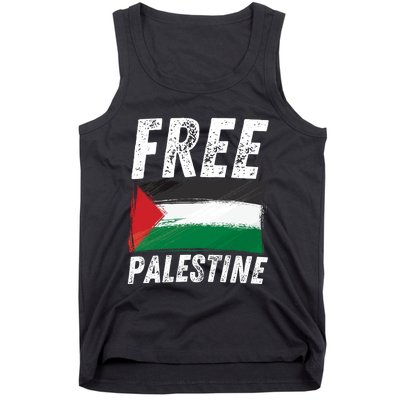 Free Palestine Palestine Flag Free Gaza Arabic Liberators Tank Top