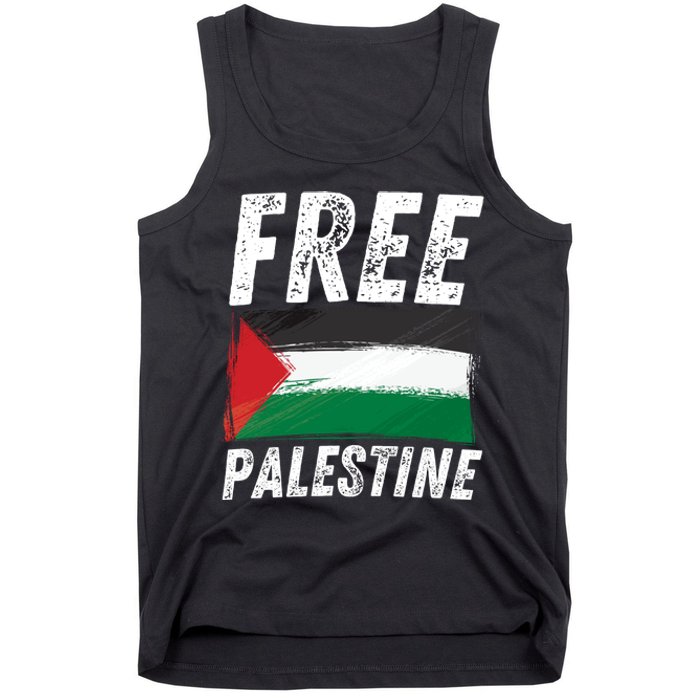 Free Palestine Palestine Flag Free Gaza Arabic Liberators Tank Top