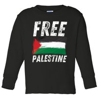 Free Palestine Palestine Flag Free Gaza Arabic Liberators Toddler Long Sleeve Shirt