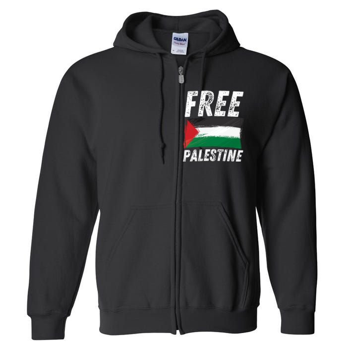 Free Palestine Palestine Flag Free Gaza Arabic Liberators Full Zip Hoodie