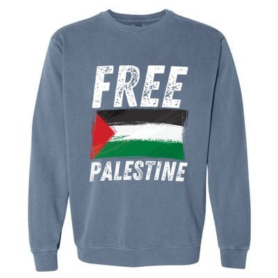 Free Palestine Palestine Flag Free Gaza Arabic Liberators Garment-Dyed Sweatshirt