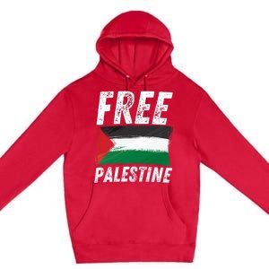 Free Palestine Palestine Flag Free Gaza Arabic Liberators Premium Pullover Hoodie