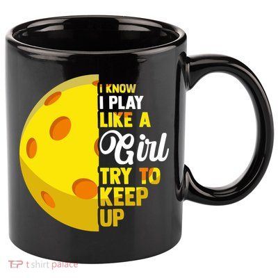 Funny Pickleball Player Girl Pickleball Gift 11oz C Handle Ceramic Mug