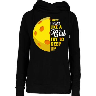 Funny Pickleball Player Girl Pickleball Gift Womens Funnel Neck Pullover Hood