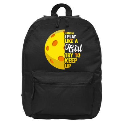 Funny Pickleball Player Girl Pickleball Gift 16 in Basic Backpack