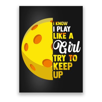 Funny Pickleball Player Girl Pickleball Gift Poster