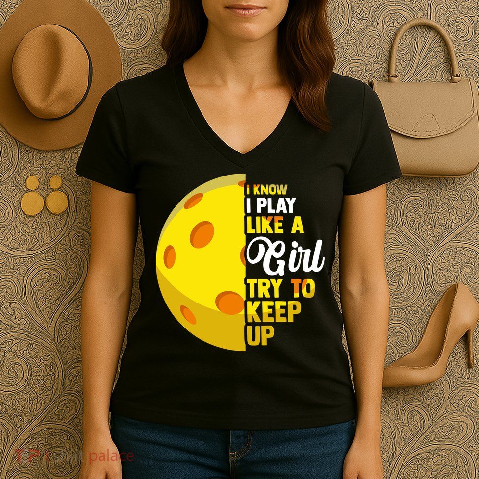 Funny Pickleball Player Girl Pickleball Gift Women's V-Neck T-Shirt