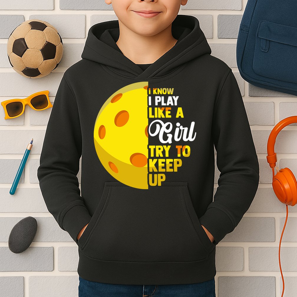 Funny Pickleball Player Girl Pickleball Gift Kids Hoodie