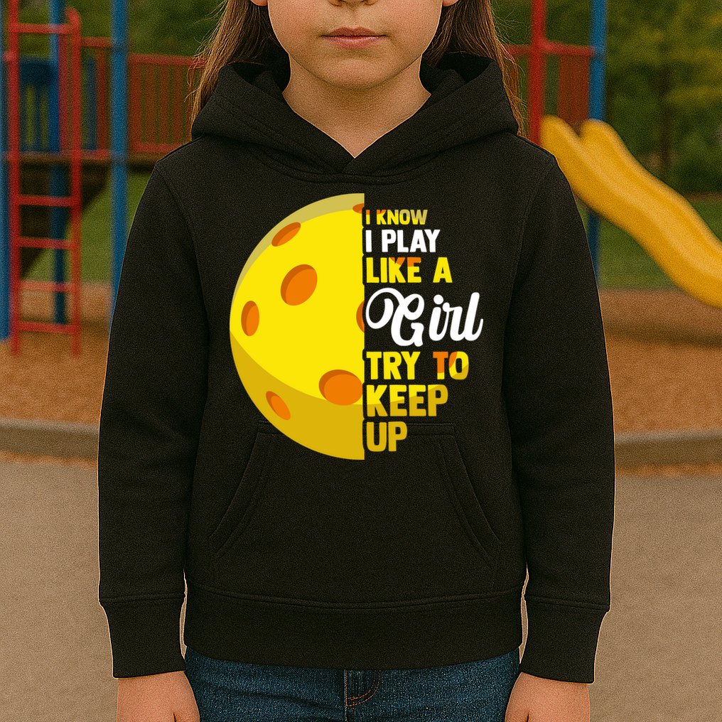 Funny Pickleball Player Girl Pickleball Gift Kids Hoodie